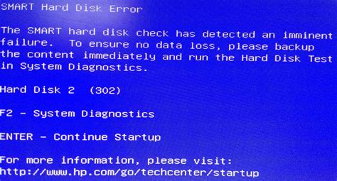 hp hard drive errors